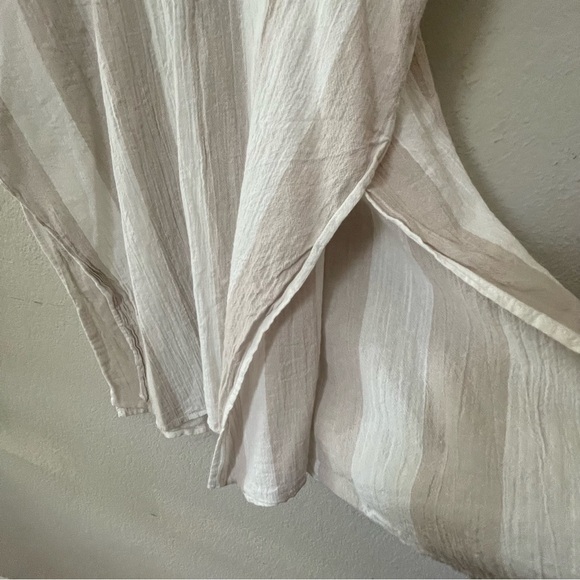 Universal Thread coverup one size 100% cotton  neutral striped throw over - Picture 5 of 7